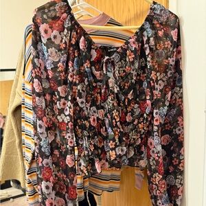 Express Floral Long Sleeve Blouse